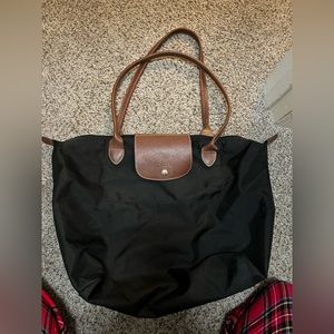 Large black Le Pliage Longchamp Tote